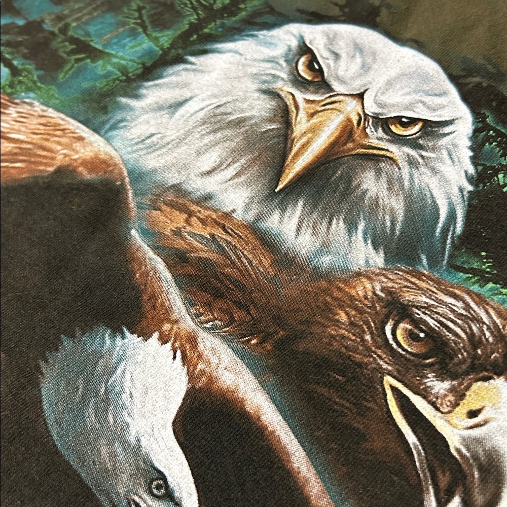 Owl Orphaned Wildlife Bald Eagle Graphic Tee Shirt - Picture 2 of 7